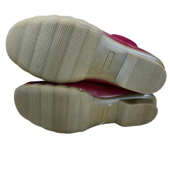 Sperry NWOB Saltwater Quilted Duck Booties in Burnt Henn Red Size 7.5 Lace Up - Picture 8 of 8